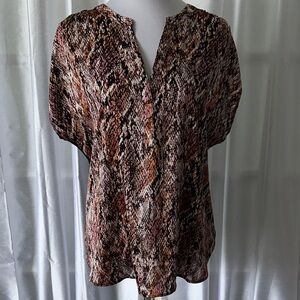INC International Concepts Snake Print Top Sz L/ Pink, Black